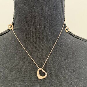 Tiffany Open Heart Necklace & Earrings Set - Sterling Silver